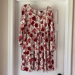 Torrid Red & Pink Floral Boho Dress Sz 2